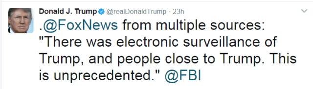 Trump tweet (FBI)